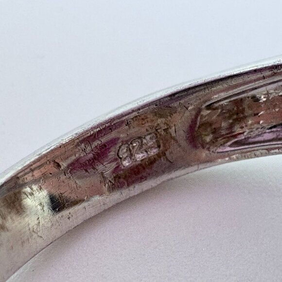 VTG Sterling Silver 925 Garnet Five Stone Prong Set Statement Ring Size 7 - Picture 7 of 11